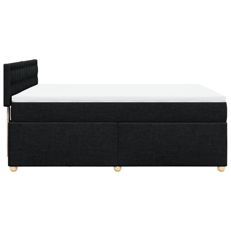 Cama box spring con colchón tela negro 140x190