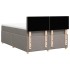 Cama box spring con colchón tela gris taupe 140x190