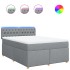 Cama box spring con colchón tela gris claro 140x200
