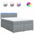 Cama box spring con colchón tela gris claro 160x200