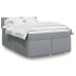 Cama box spring con colchón tela gris claro 160x200