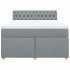 Cama box spring con colchón tela gris claro 160x200