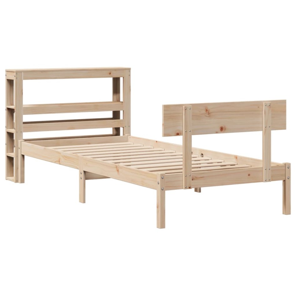 Estructura de cama sin colchón madera maciza de pino 90x200