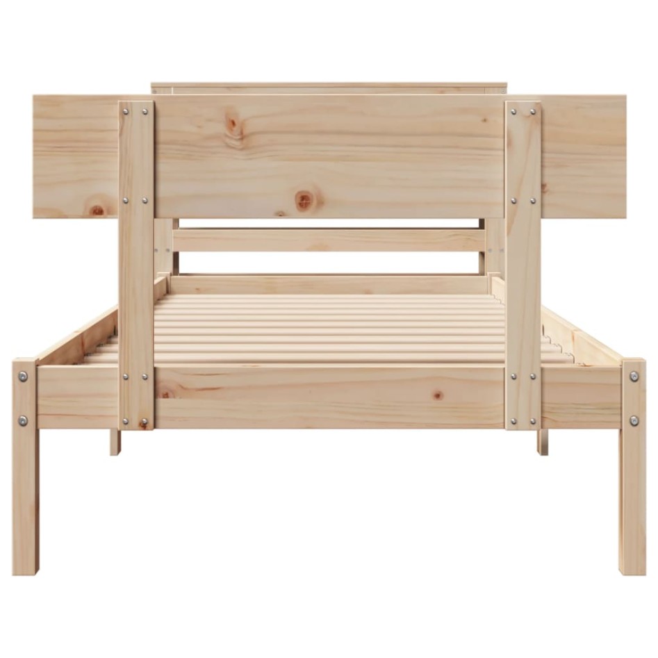 Estructura de cama sin colchón madera maciza de pino 90x200