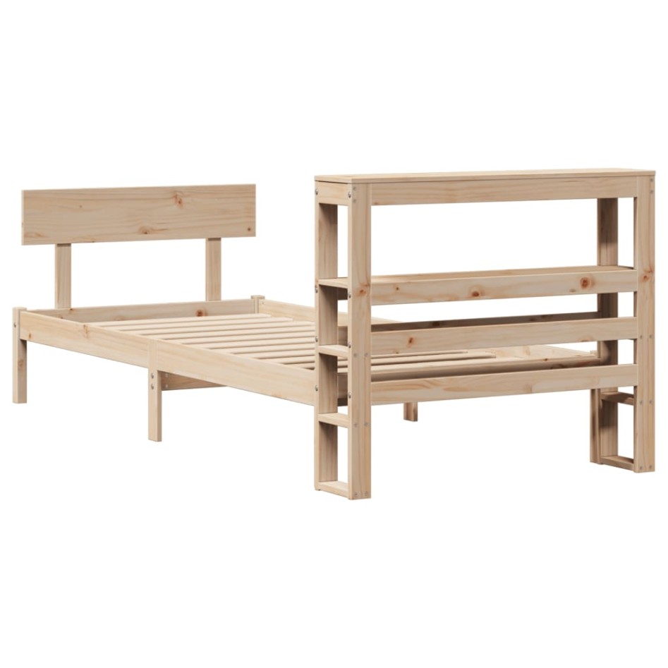 Estructura de cama sin colchón madera maciza de pino 90x200