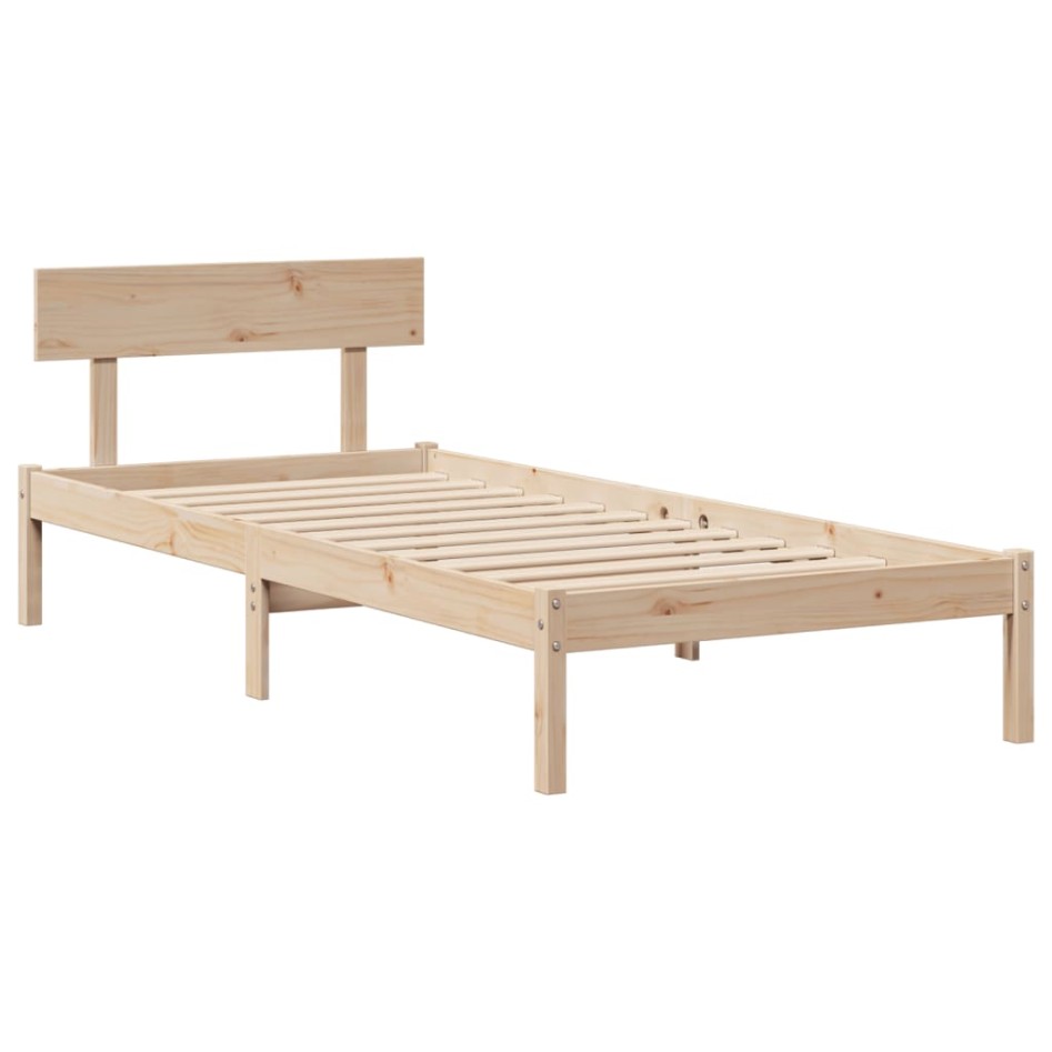 Estructura de cama sin colchón madera maciza de pino 90x200