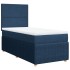 Cama box spring con colchón tela azul 90x190