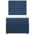 Cama box spring con colchón tela azul 90x190