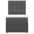 Cama box spring con colchón tela gris oscuro 90x190
