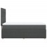 Cama box spring con colchón tela gris oscuro 90x190