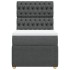 Cama box spring con colchón tela gris oscuro 90x190
