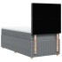 Cama box spring con colchón tela gris claro 90x190