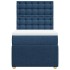 Cama box spring con colchón tela azul 90x190