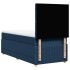 Cama box spring con colchón tela azul 90x190