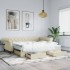 Sofá cama nido con cajones cuero sintético crema 90x200