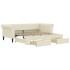 Sofá cama nido con cajones cuero sintético crema 90x200