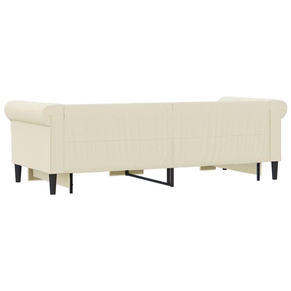 Sofá cama nido con cajones cuero sintético crema 90x200