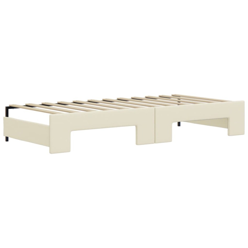 Sofá cama nido con cajones cuero sintético crema 90x200