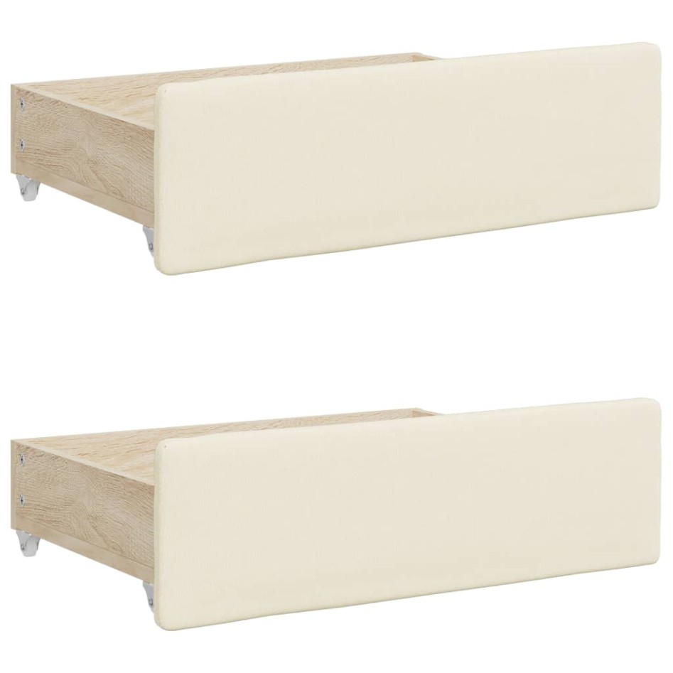 Sofá cama nido con cajones cuero sintético crema 90x200