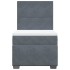Cama box spring con colchón terciopelo gris oscuro 80x200
