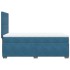 Cama box spring con colchón terciopelo azul oscuro 80x200