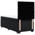 Cama box spring con colchón cuero sintético negro 90x190