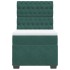 Cama box spring con colchón terciopelo verde oscuro 90x190