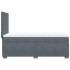Cama box spring con colchón terciopelo gris oscuro 90x200