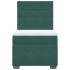 Cama box spring con colchón terciopelo verde oscuro 90x200