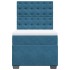 Cama box spring con colchón terciopelo azul 90x200