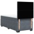 Cama box spring con colchón terciopelo gris oscuro 100x200