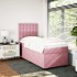 Cama box spring con colchón terciopelo rosa 100x200
