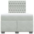 Cama box spring con colchón terciopelo gris claro 120x190