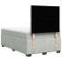 Cama box spring con colchón terciopelo gris claro 120x190