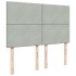 Cama box spring con colchón terciopelo gris claro 140x190