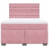 Cama box spring con colchón terciopelo rosa 140x190
