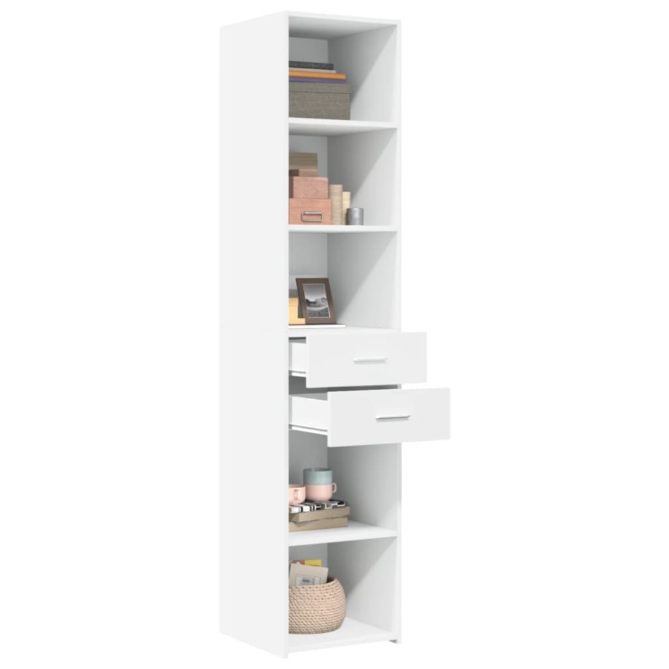 Aparador de madera de ingeniería blanco 40x42,5x185