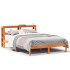 Estructura cama con cabecero madera pino marrón cera 140x200