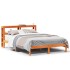 Estructura cama con cabecero madera pino marrón cera 160x200