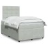 Cama box spring con colchón terciopelo gris claro 120x200