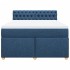 Cama box spring con colchón tela azul 160x200