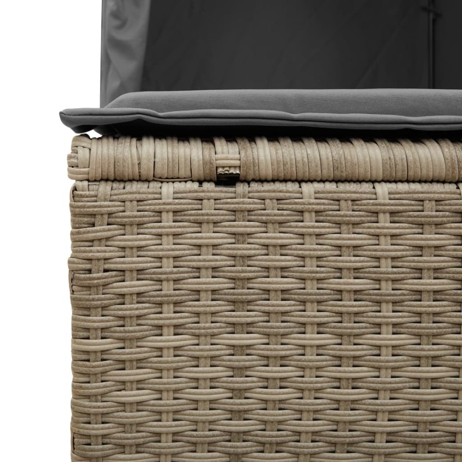 Tumbona doble con techo y cortinas ratán sintético gris