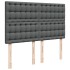 Cama box spring con colchón tela gris oscuro 140x200