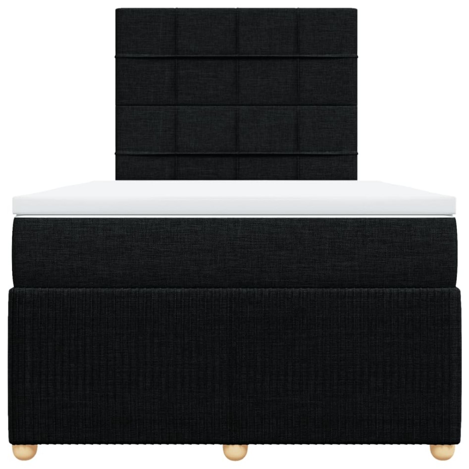 Cama box spring con colchón tela negro 120x200