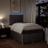 Cama box spring con colchón tela gris taupe 120x200
