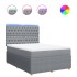 Cama box spring con colchón tela gris claro 140x200