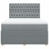 Cama box spring con colchón tela gris claro 140x200
