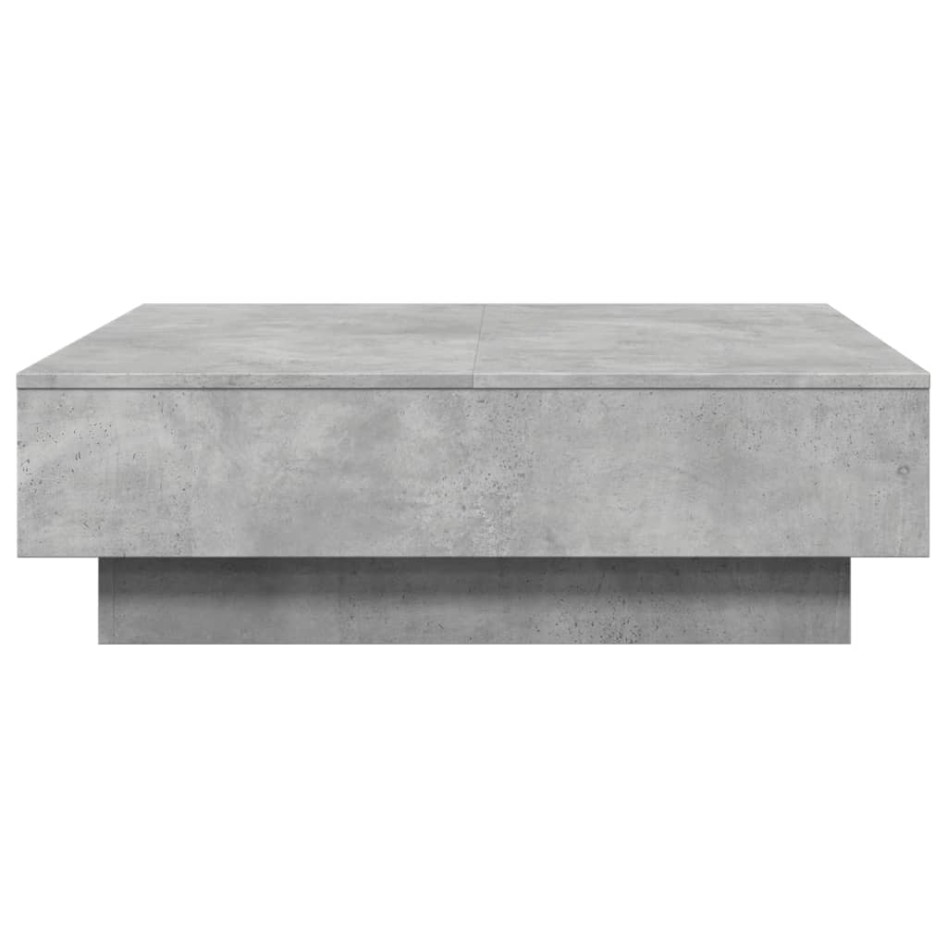 Mesa de centro madera de ingeniería gris hormigón 90x90x28