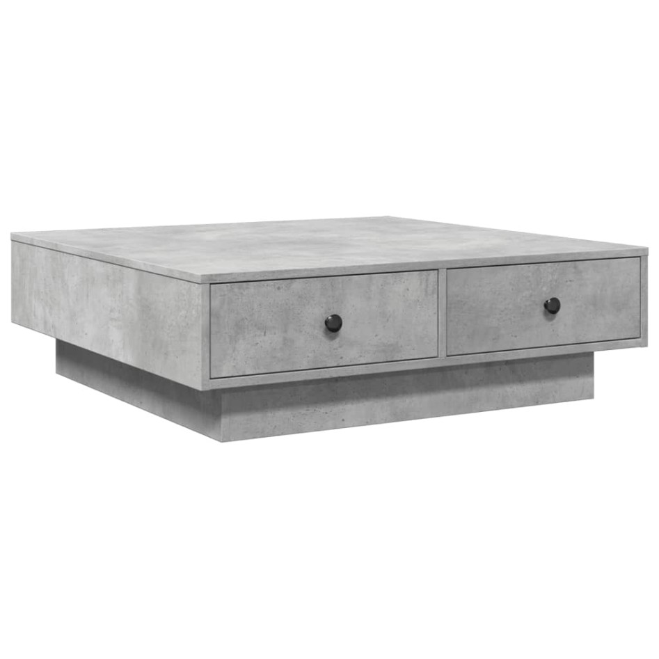 Mesa de centro madera de ingeniería gris hormigón 90x90x28