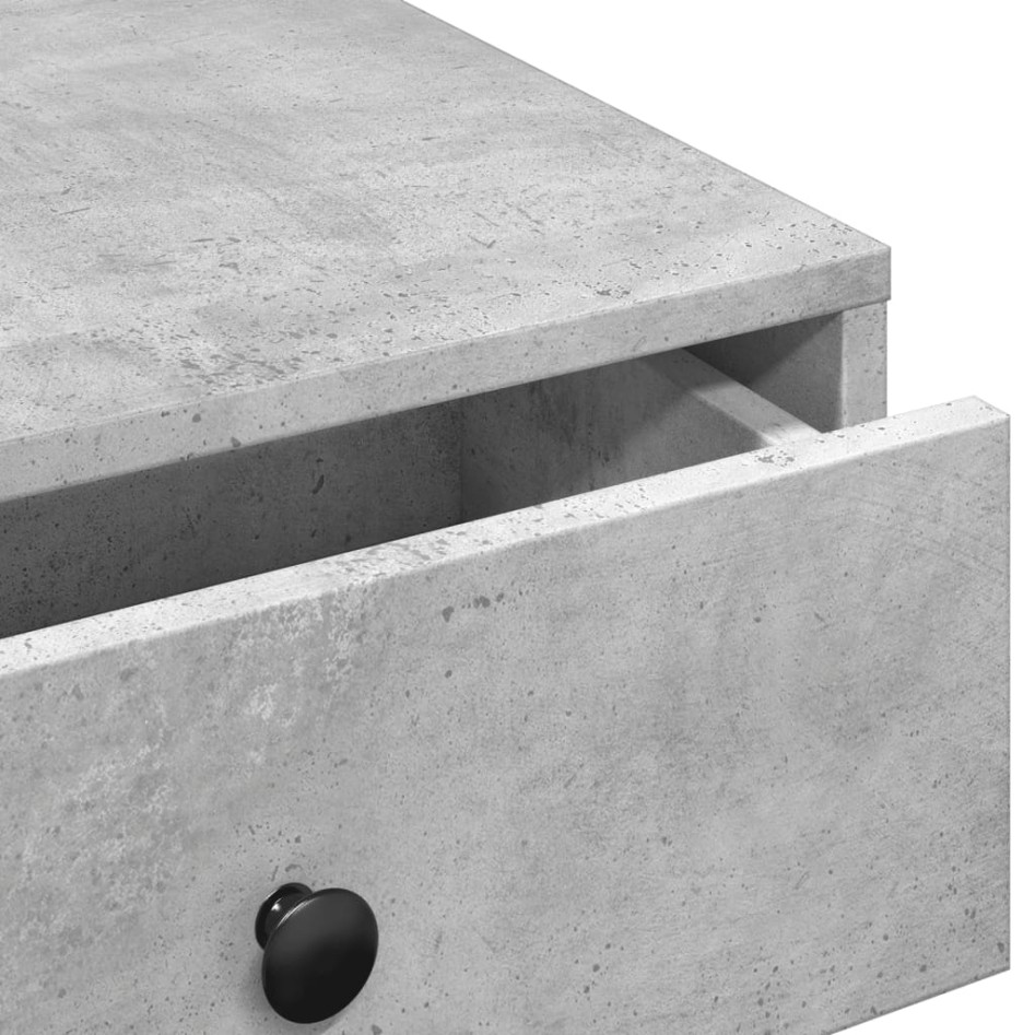 Mesa de centro madera de ingeniería gris hormigón 90x90x28